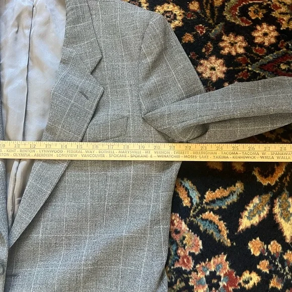 MANI by Giorgio Armani Gray Checkered Men's Blazer Suit Jacket sz 42